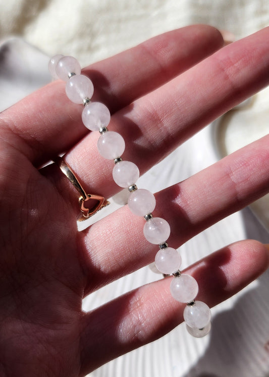 Bracciale a molla in Quarzo rosa