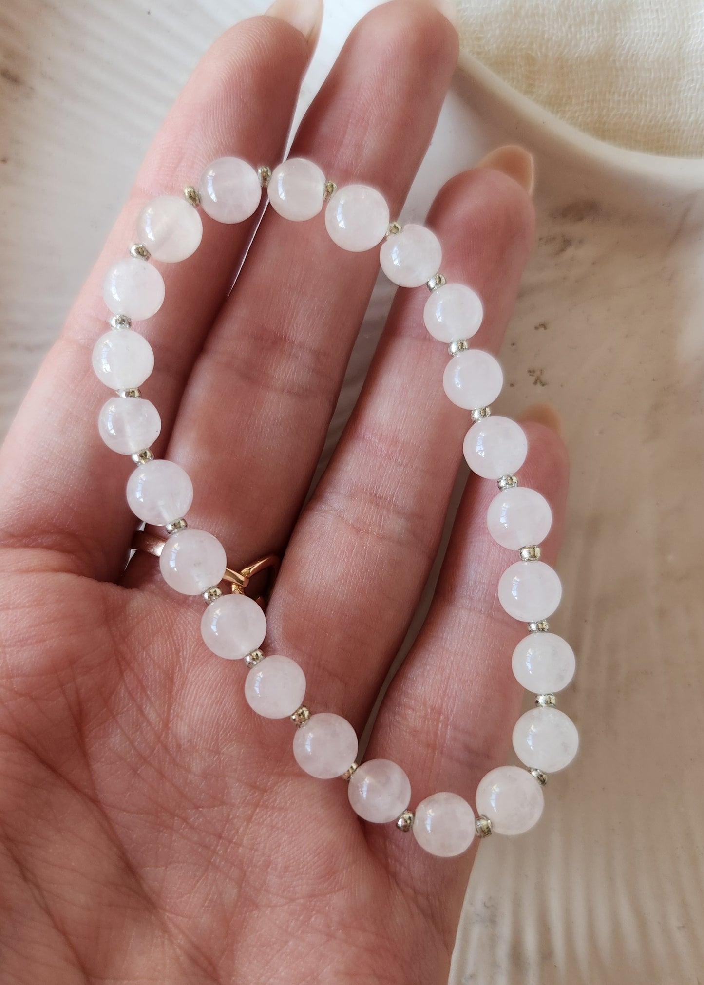 Bracciale a molla in Quarzo rosa