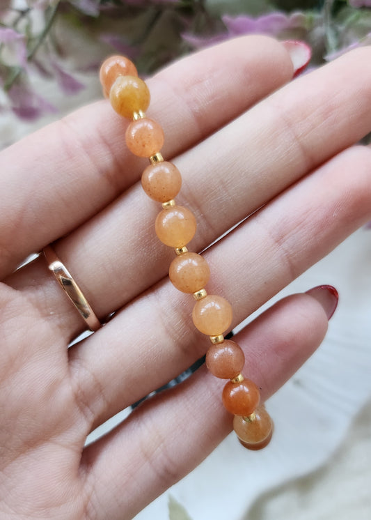 Bracciale a molla Avventurina arancione