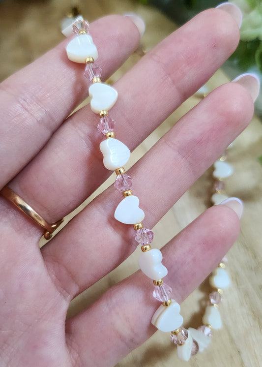 Collana girocollo cristalli swarovski e madreperla