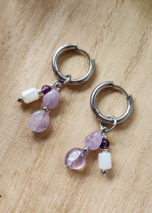 Orecchini Ametista e Madreperla