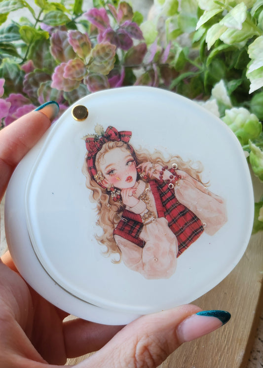 Specchietto da borsetta in resina epossidica