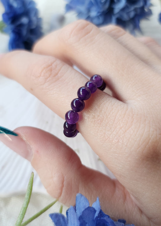 Anello a molla Ametista