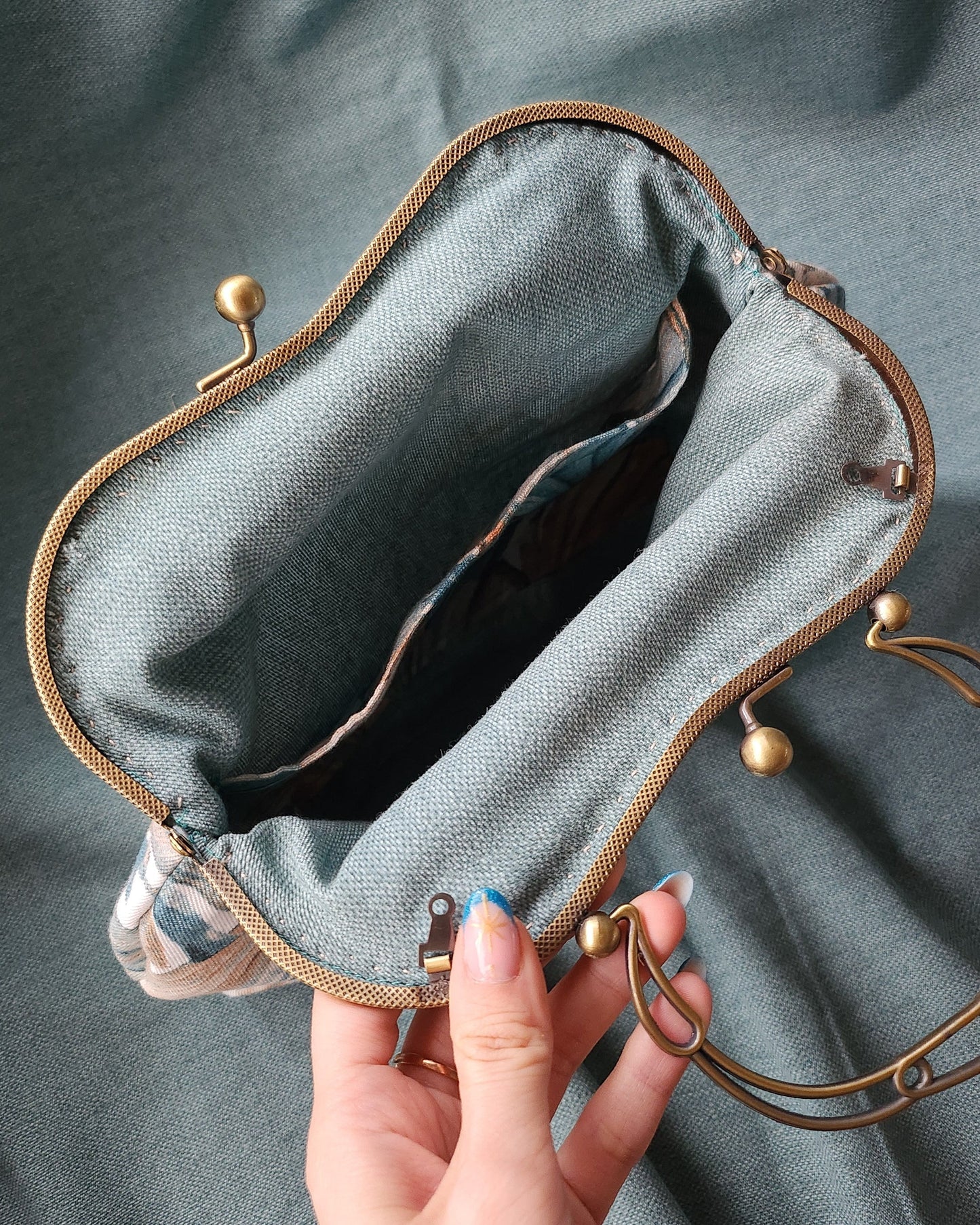 Borsa Artigianale stile Retrò in Cotone con Stampa Botanica