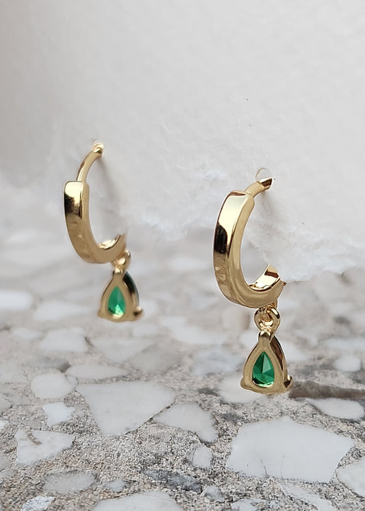 Orecchini Pendenti con Zirconi a Goccia