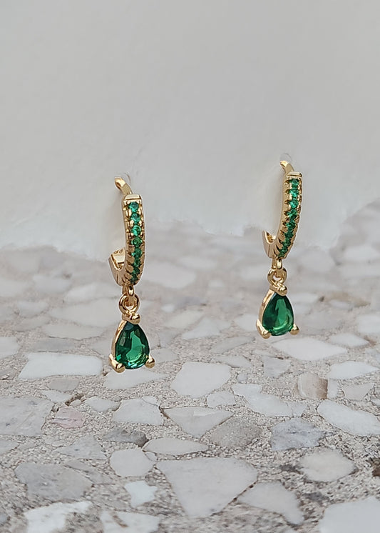 Orecchini Pendenti con Zirconi a Goccia