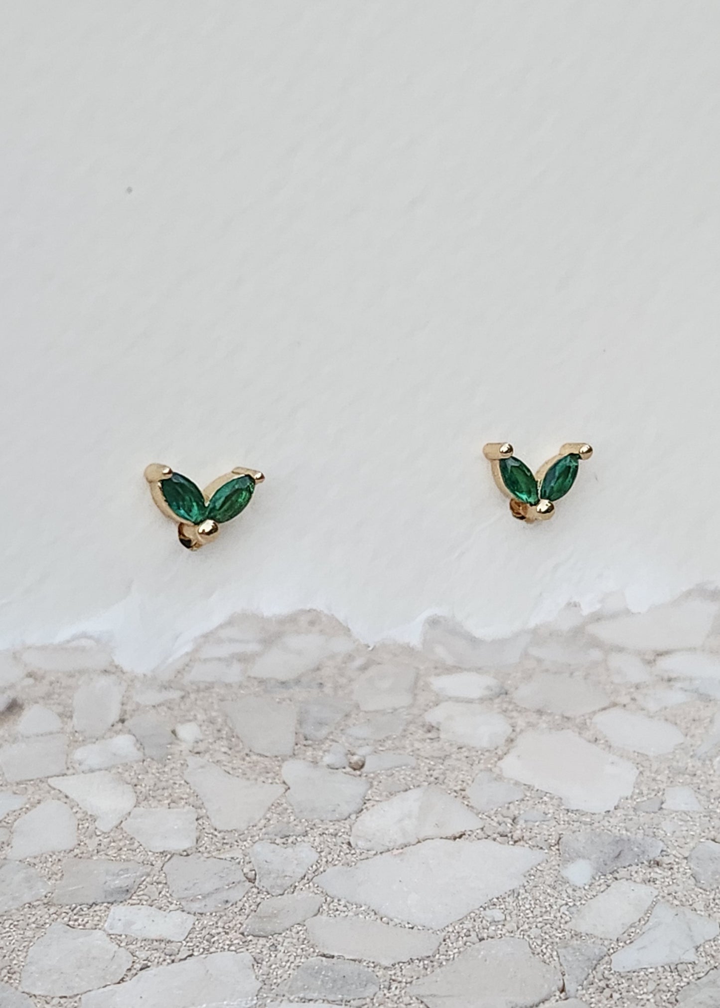 Orecchini Fogliolina con Zirconi