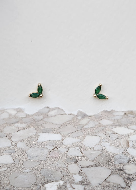 Orecchini Fogliolina con Zirconi