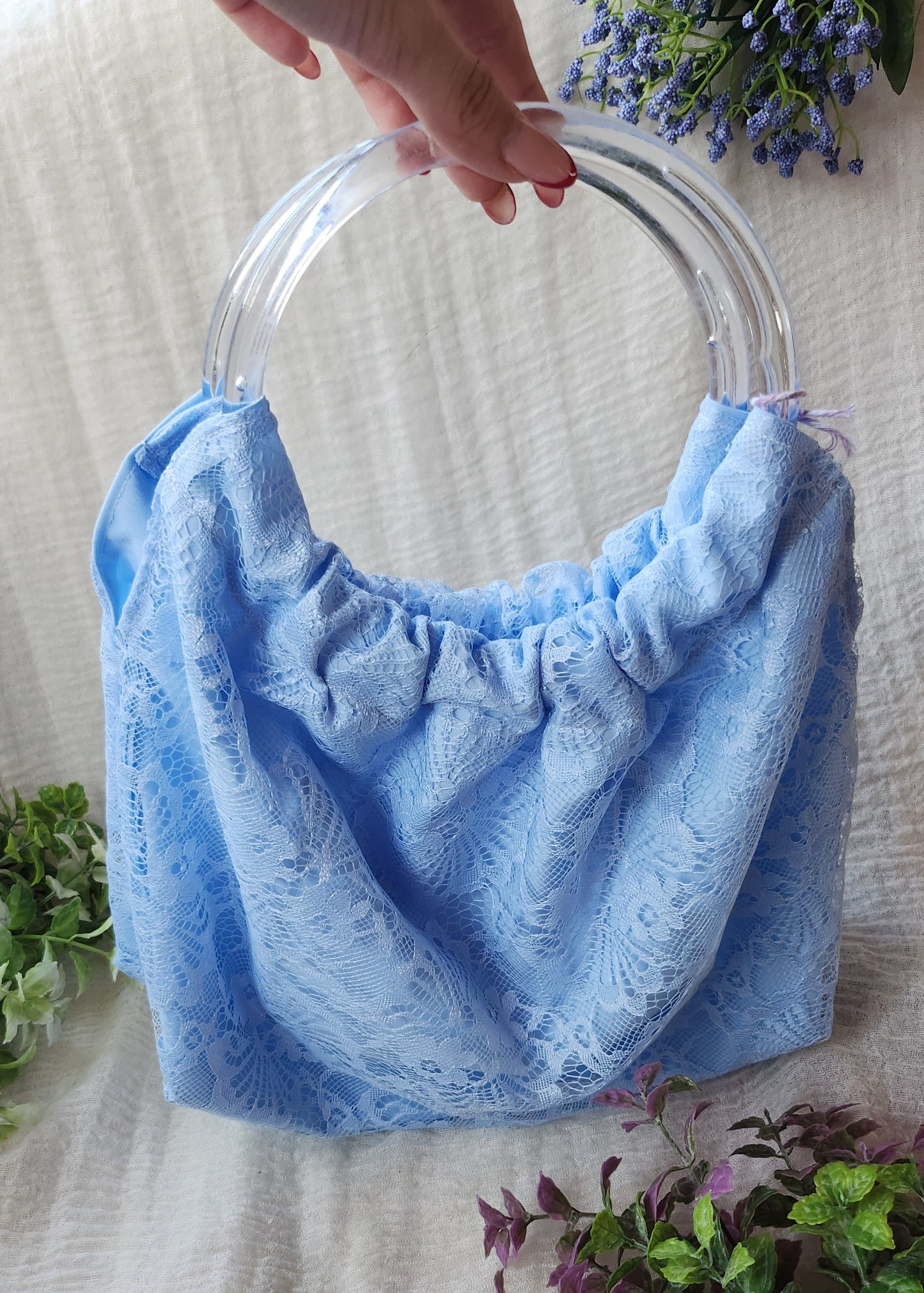 Borsa sacchetto baby blue