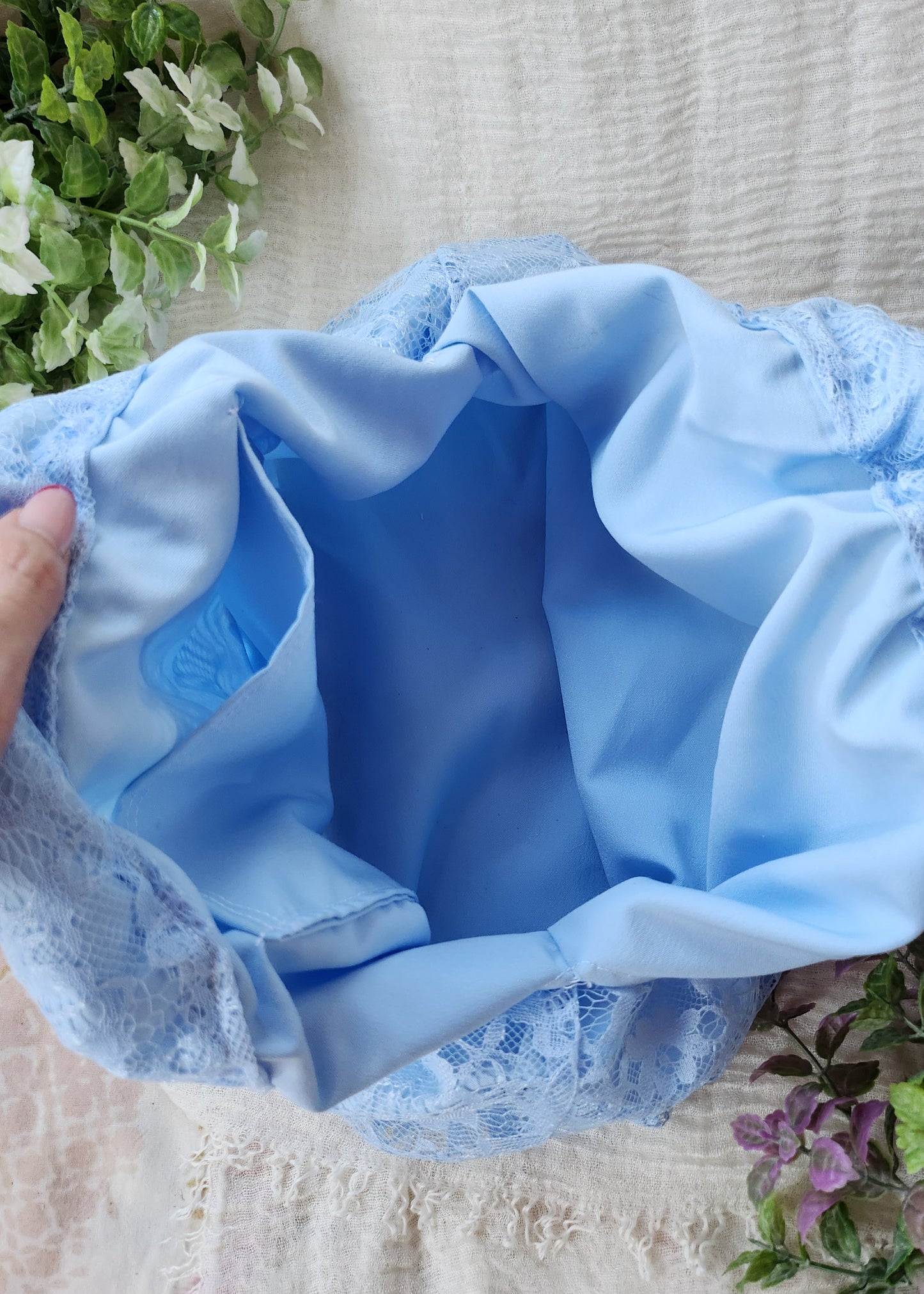 Borsa sacchetto baby blue