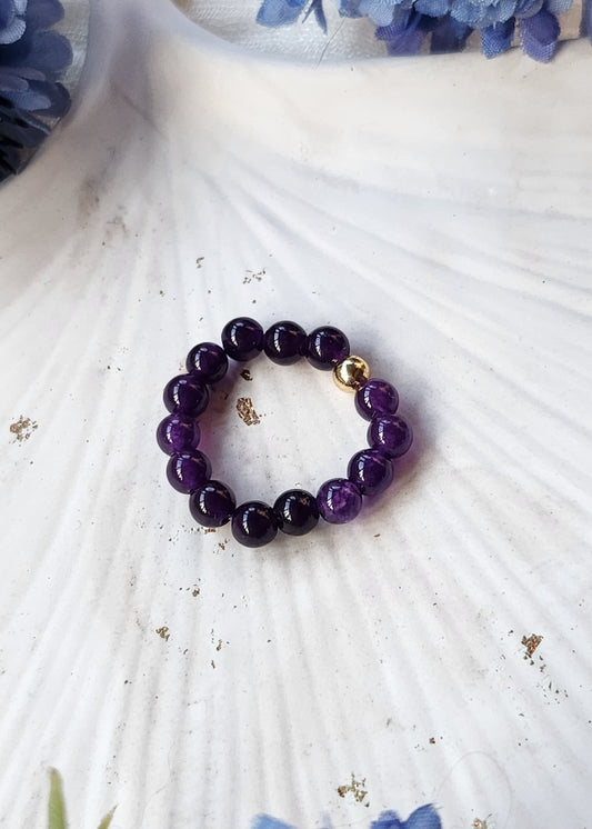 Anello a molla Ametista