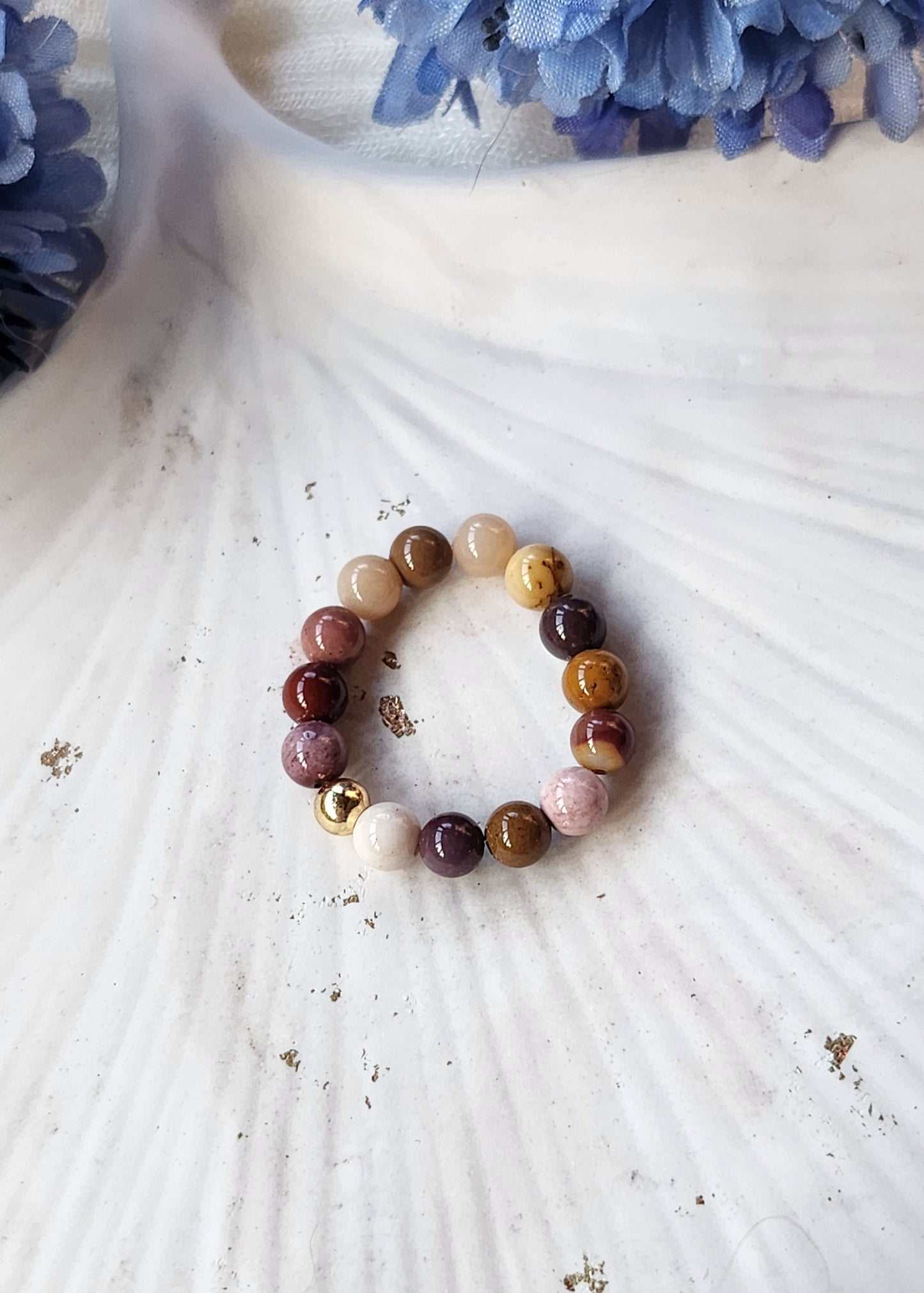 Anello a molla Mookaite