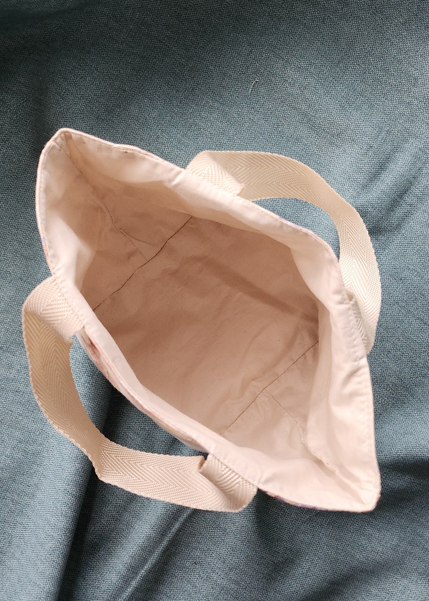 Borsa Artigianale fiori beige