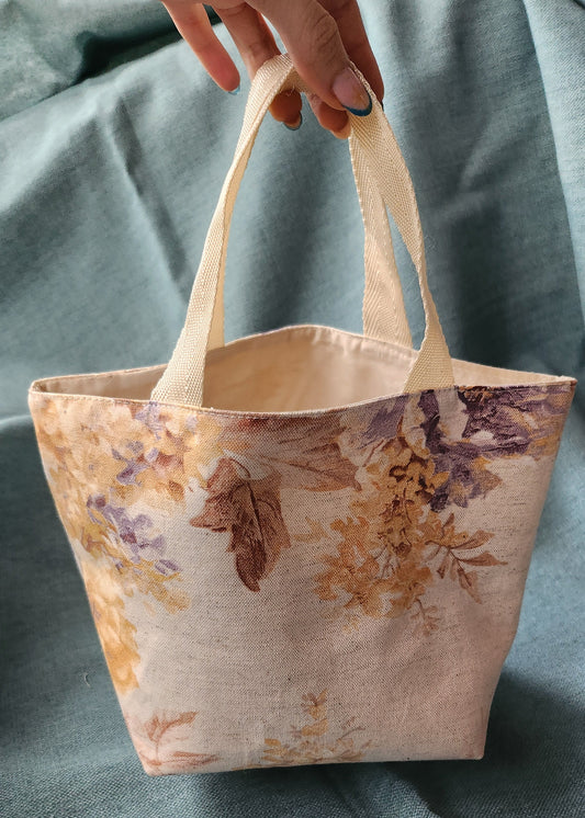 Borsa Artigianale fiori beige