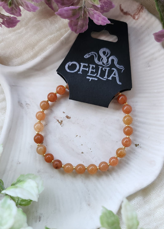 Bracciale a molla Avventurina arancione