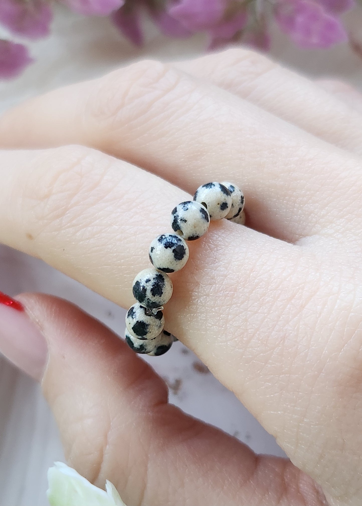 Anello a molla Diaspro dalmata