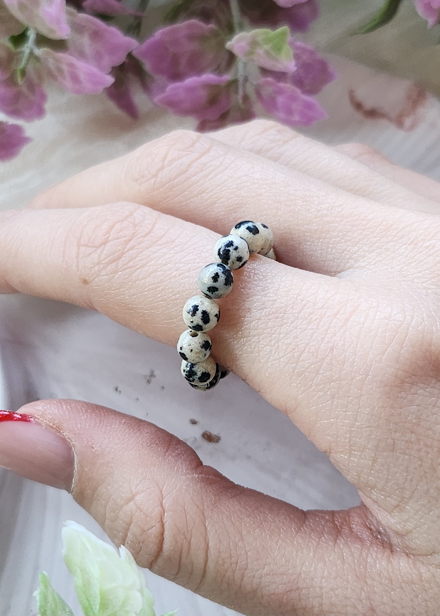 Anello a molla Diaspro dalmata