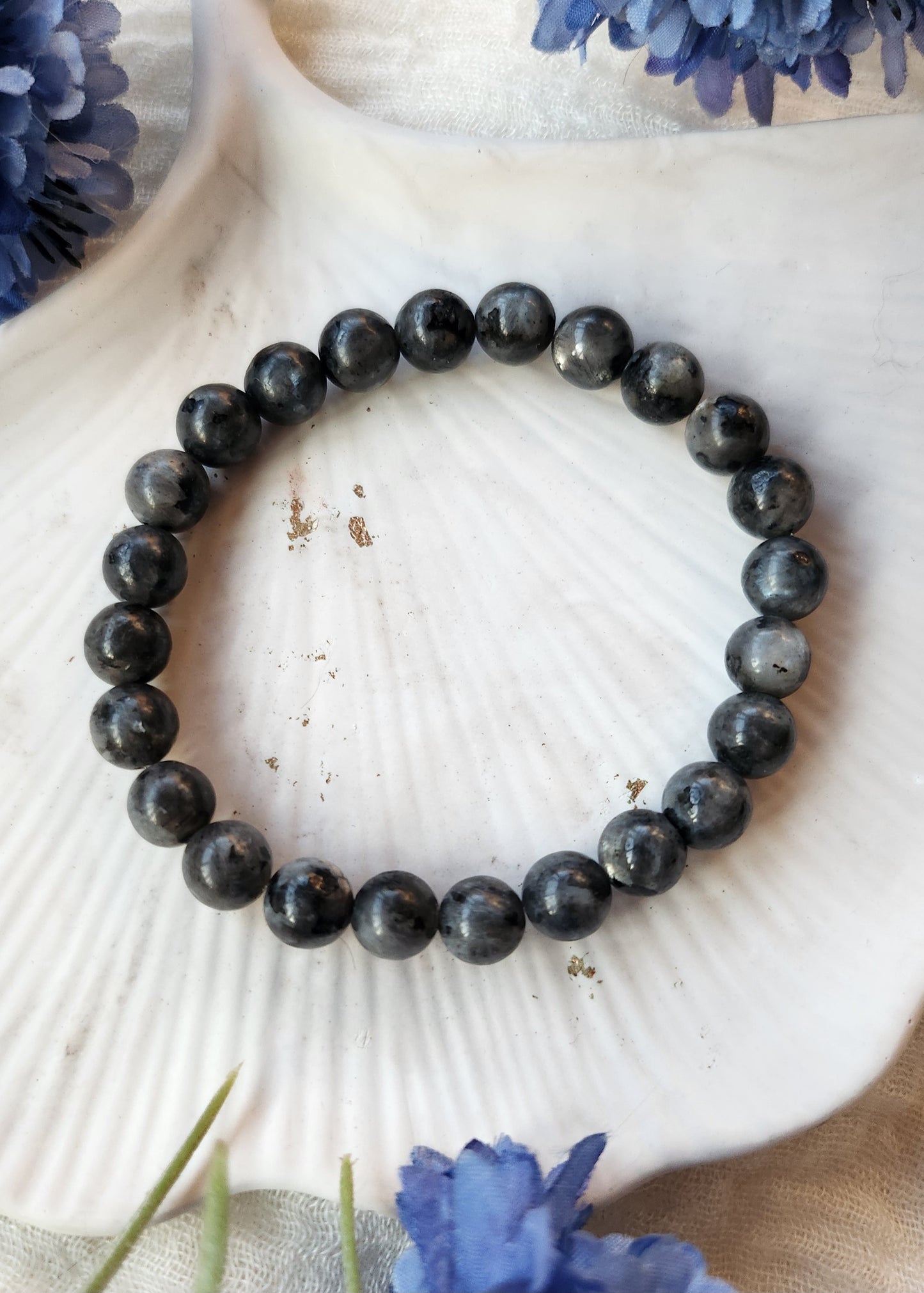 Bracciale a molla Labradorite nera