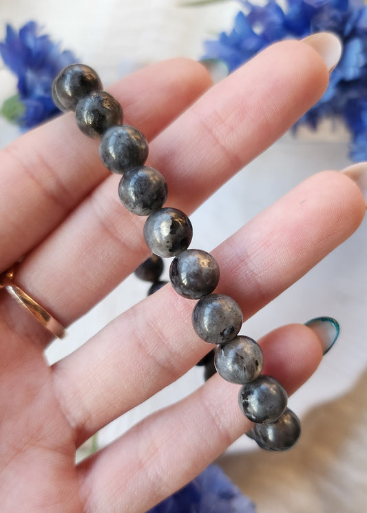 Bracciale a molla Labradorite nera