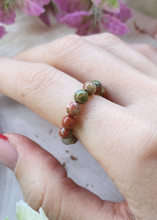 Anello a molla Unakite