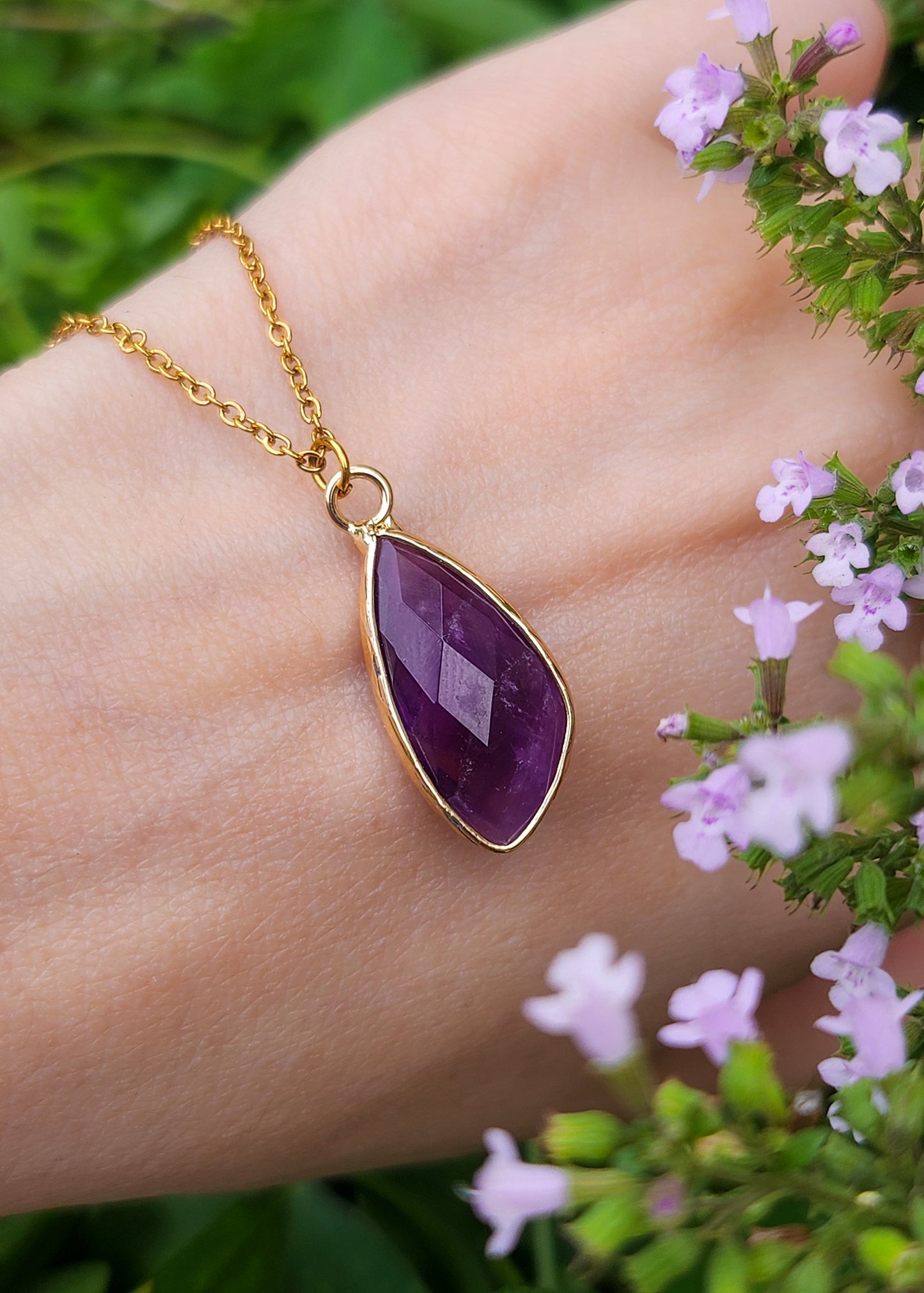 Collana Ametista sfaccettata