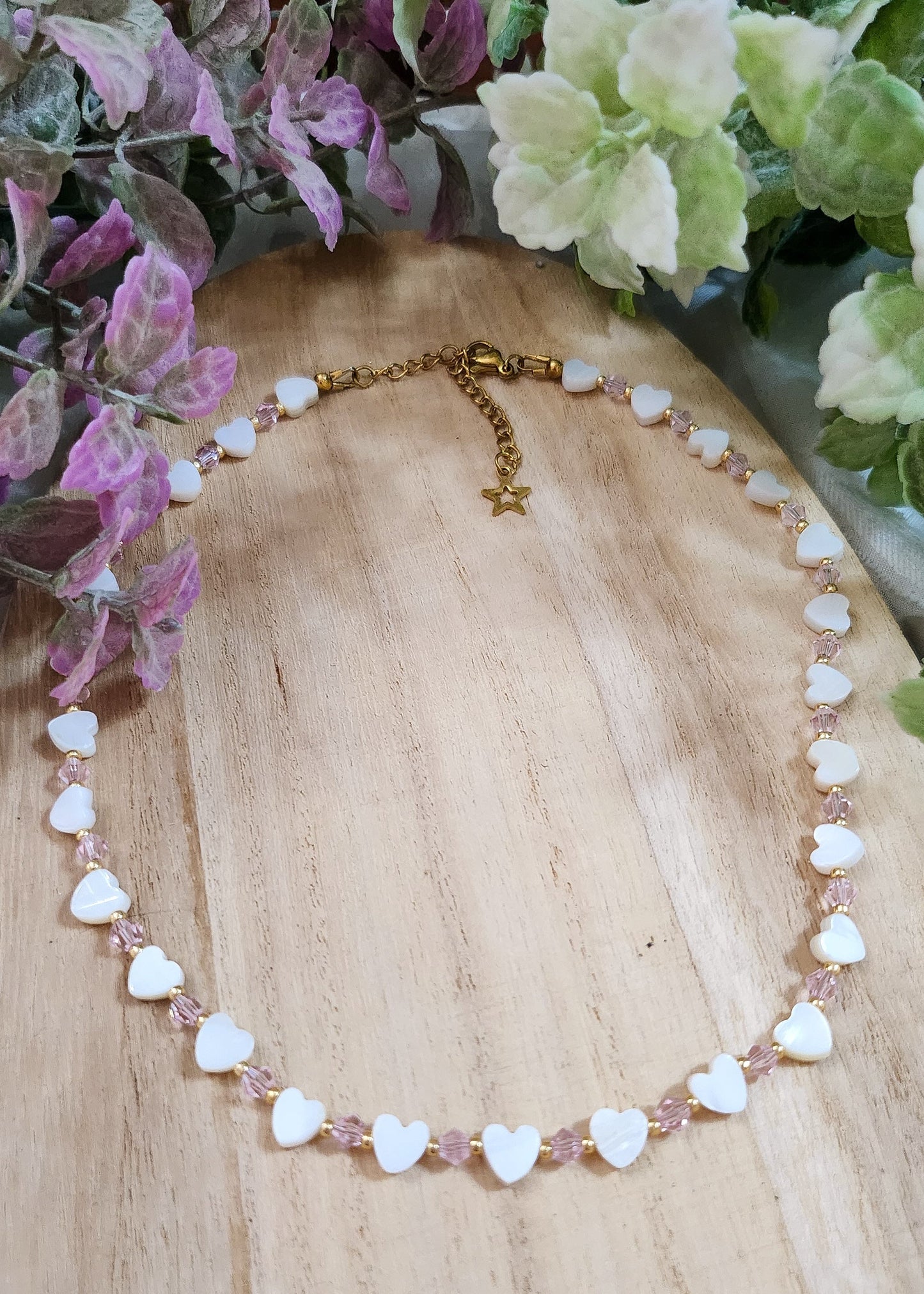 Collana girocollo cristalli swarovski e madreperla