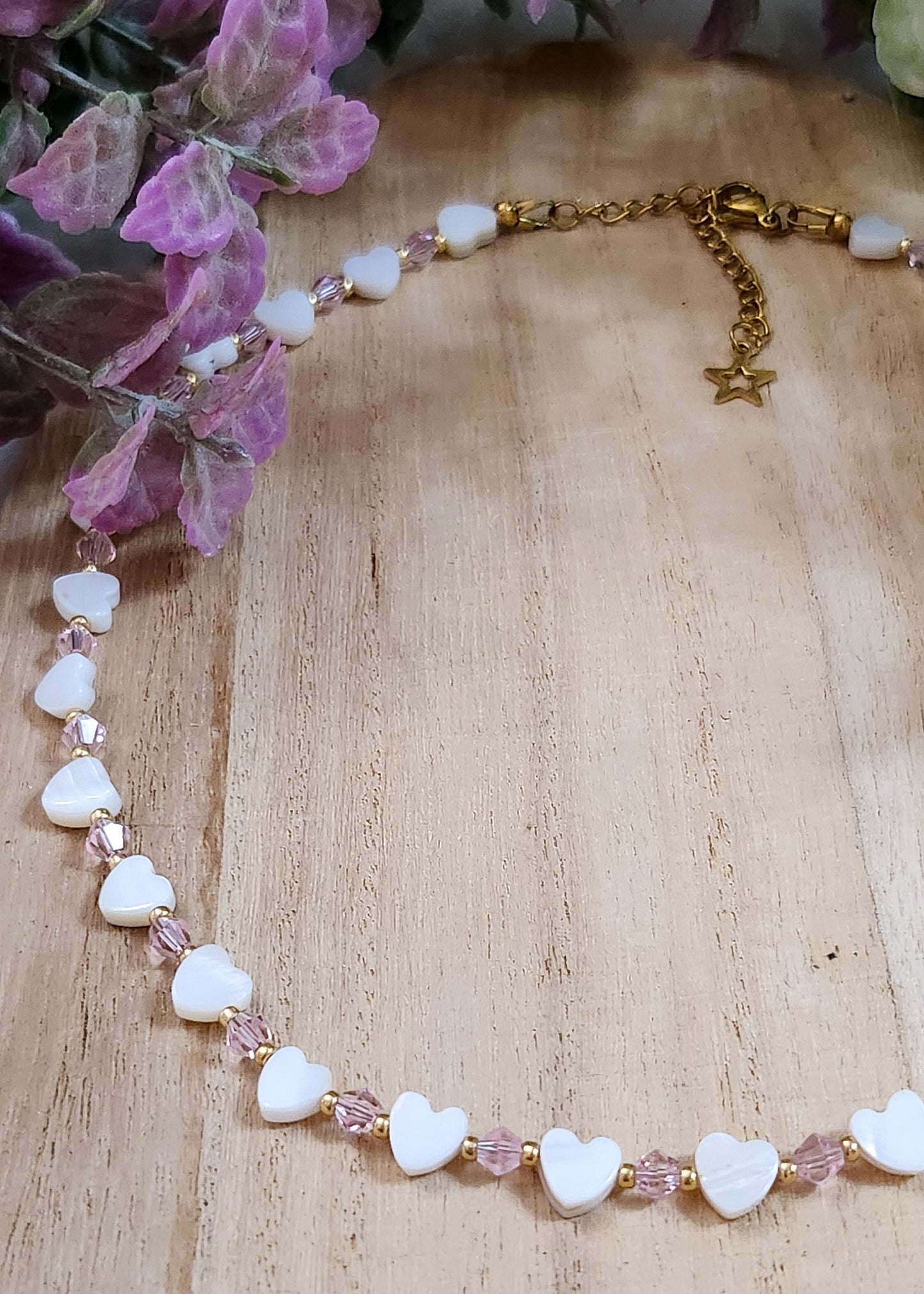 Collana girocollo cristalli swarovski e madreperla