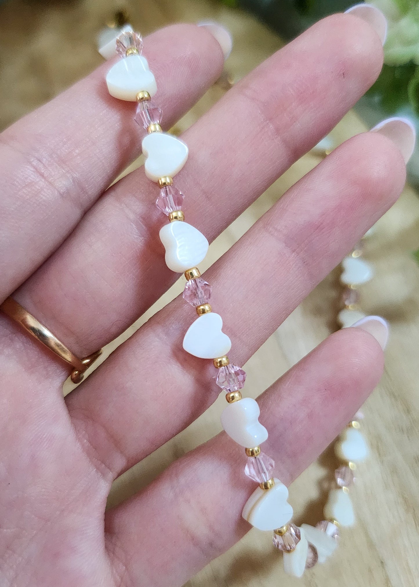 Collana girocollo cristalli swarovski e madreperla