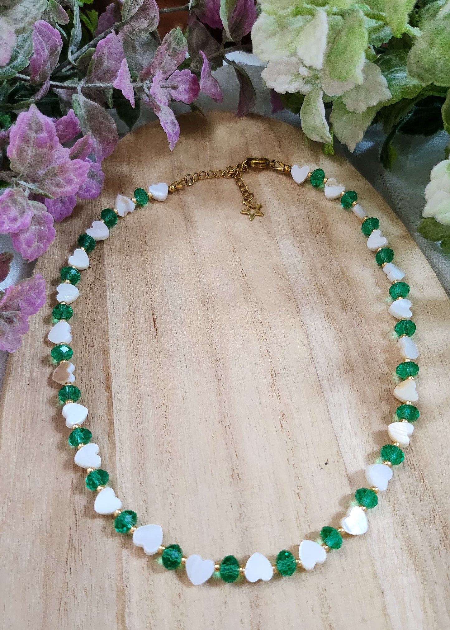 Collana girocollo cristalli swarovski e madreperla