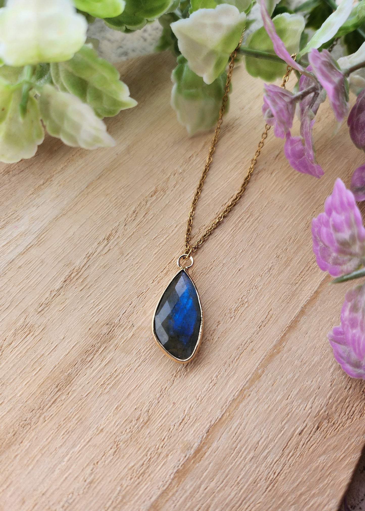 Collana Labradorite sfaccettata