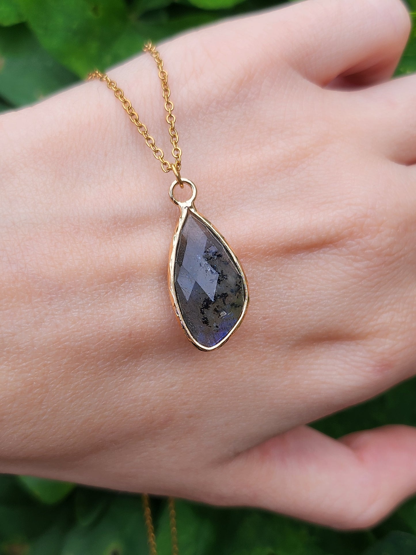 Collana Labradorite sfaccettata