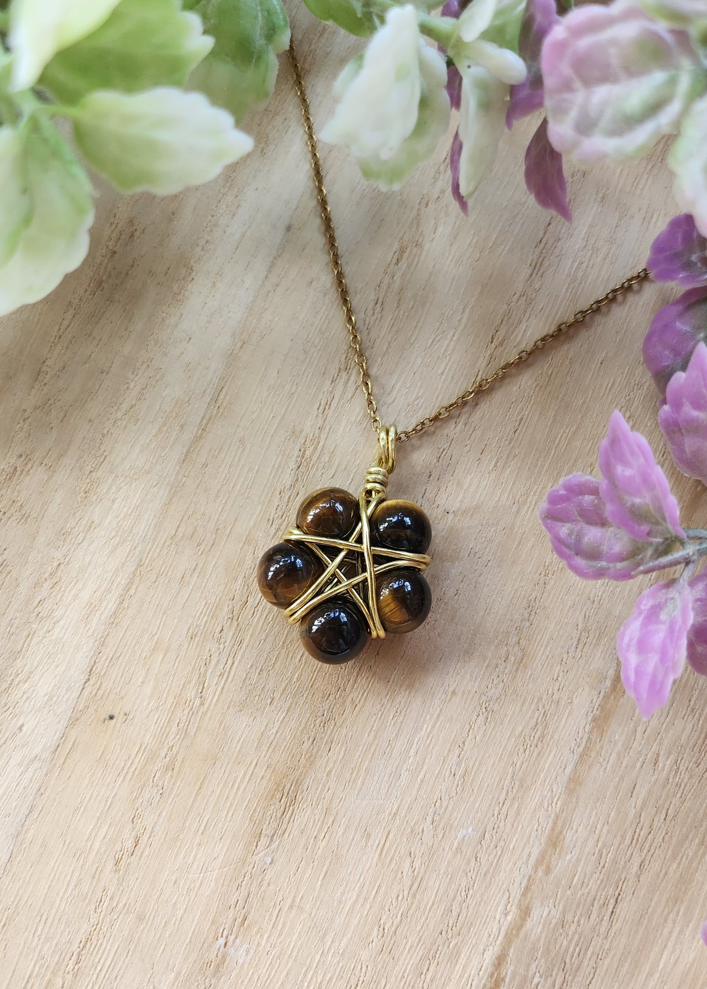 Collana Pentacolo Occhio di Tigre