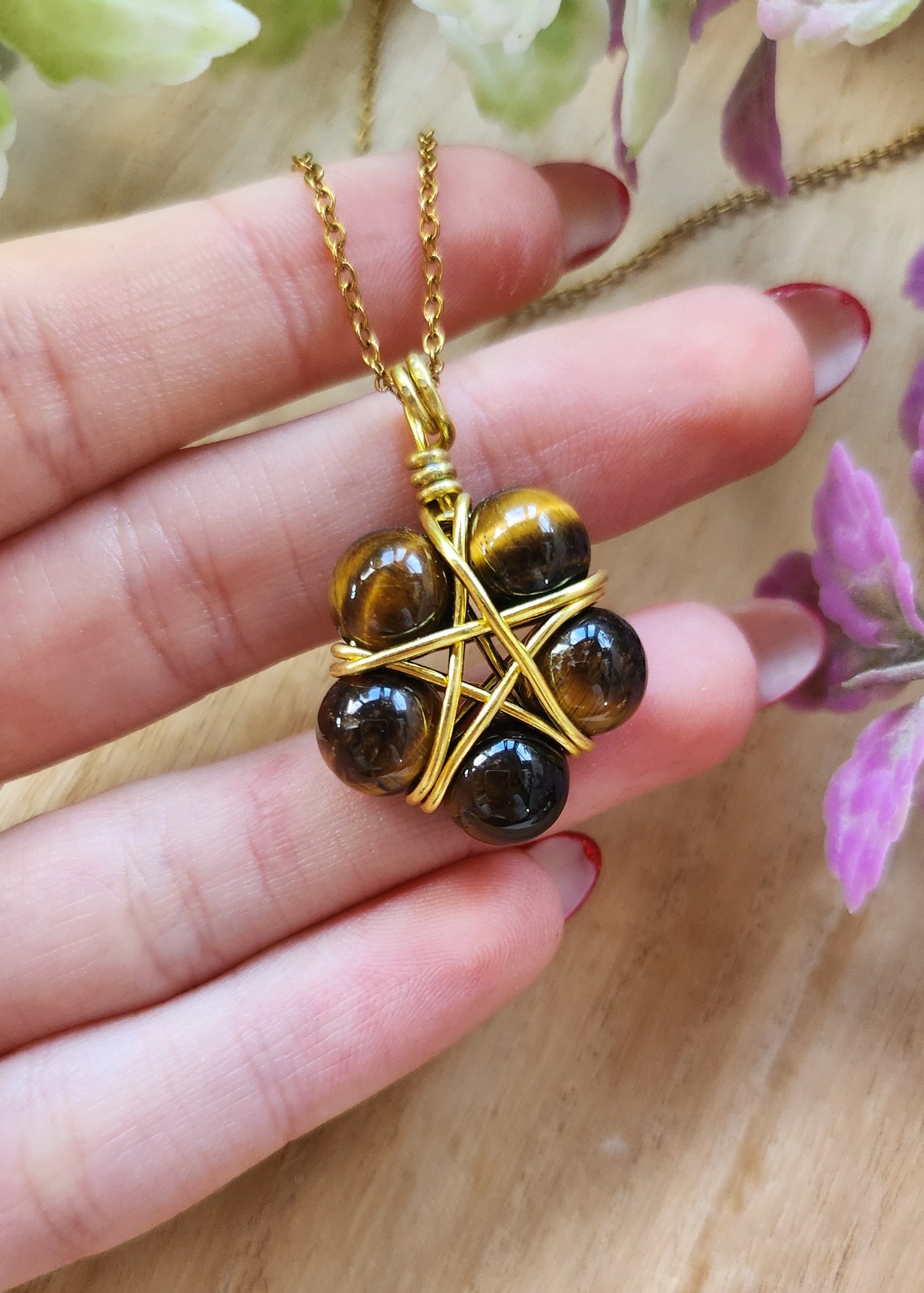 Collana Pentacolo Occhio di Tigre