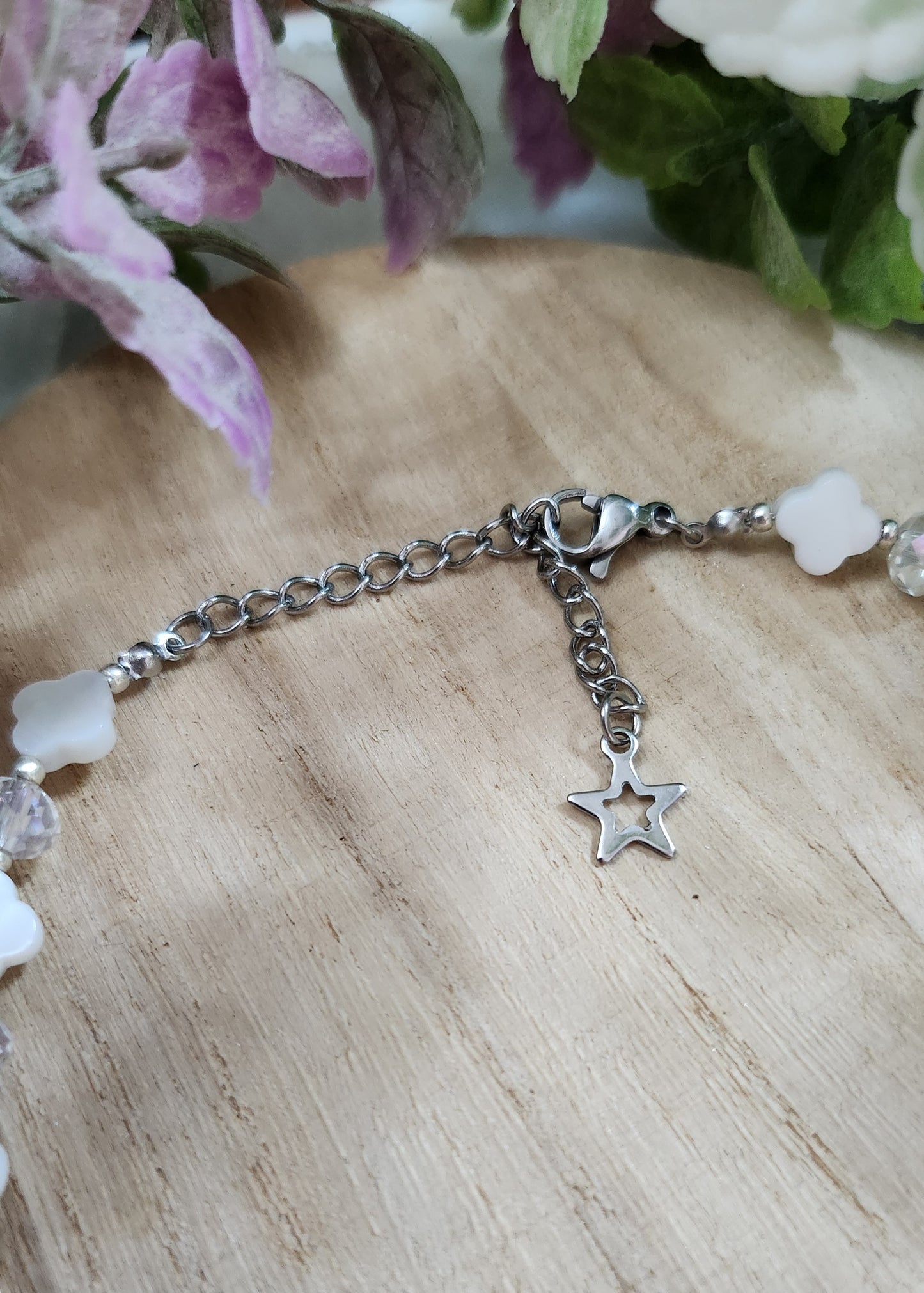 Collana girocollo cristalli swarovski e madreperla
