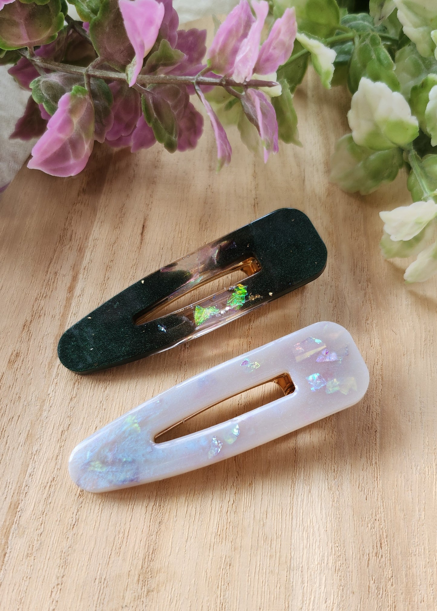 Set 2 Hair clip lilla e verde