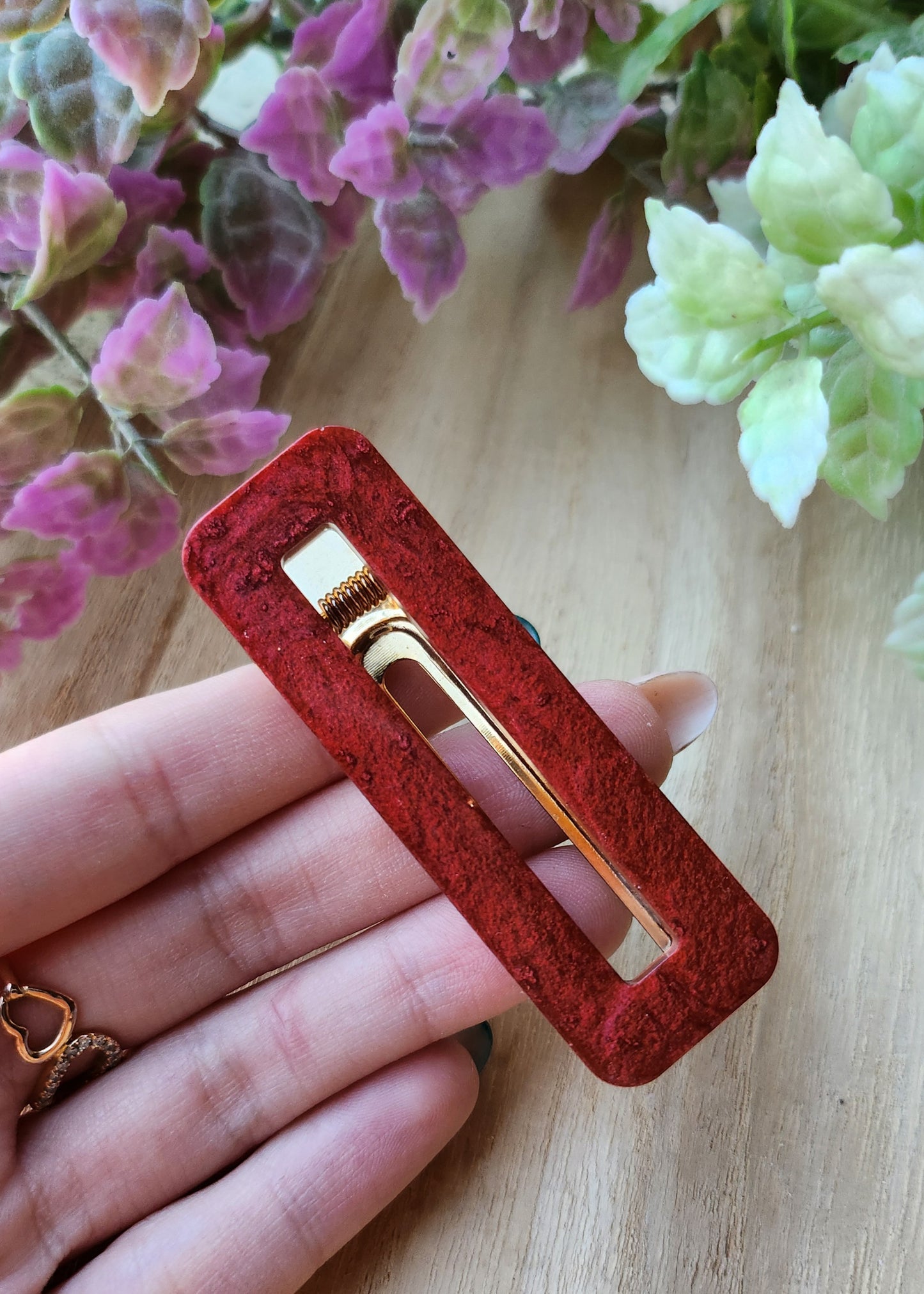 Hair clip rossa