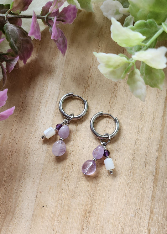 Orecchini Ametista e Madreperla