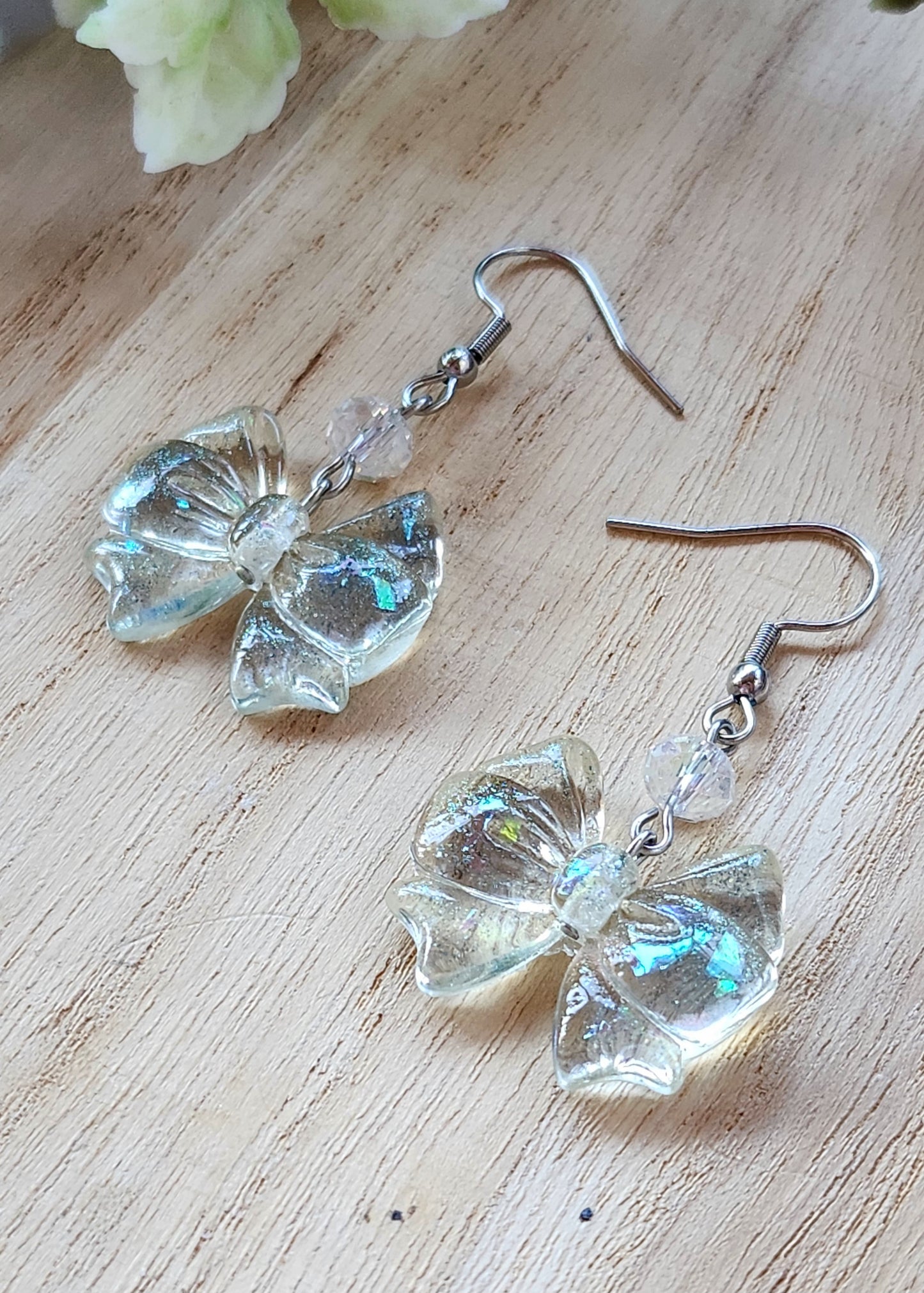 Orecchini Fiocco in resina con cristallo Swarovski