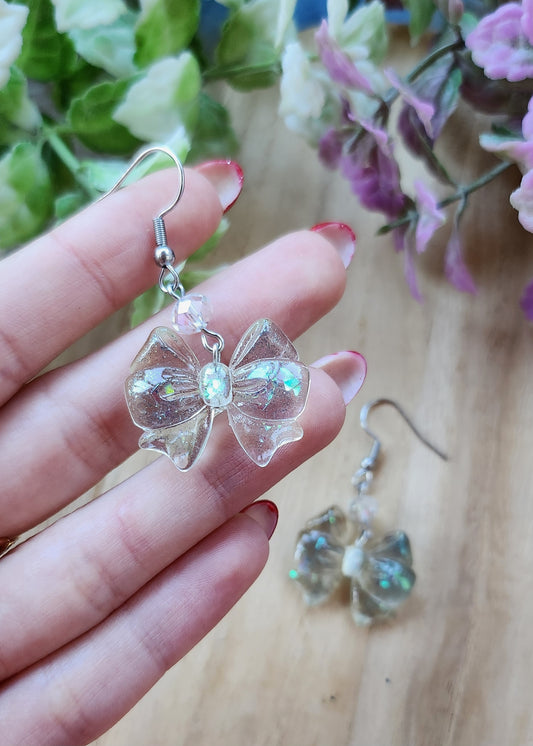 Orecchini Fiocco in resina con cristallo Swarovski