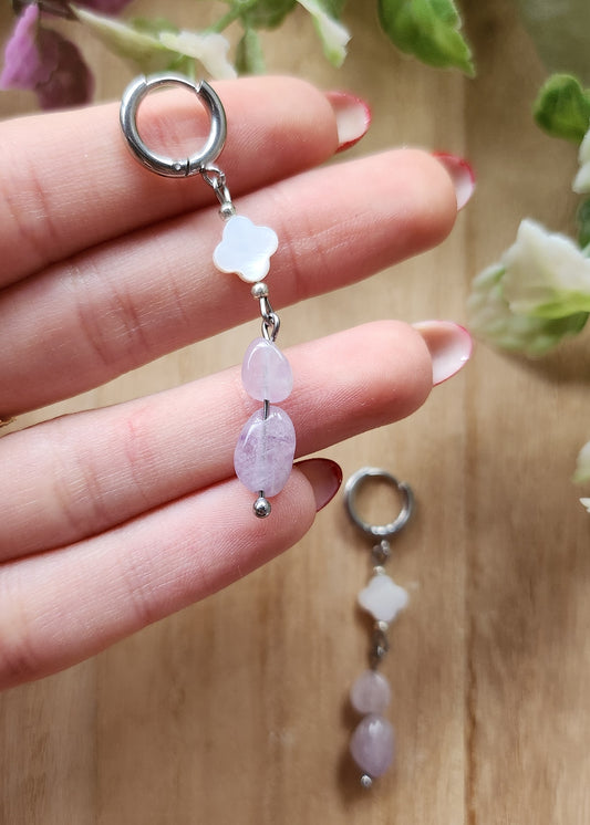 Orecchini pendenti Madreperla e Ametista