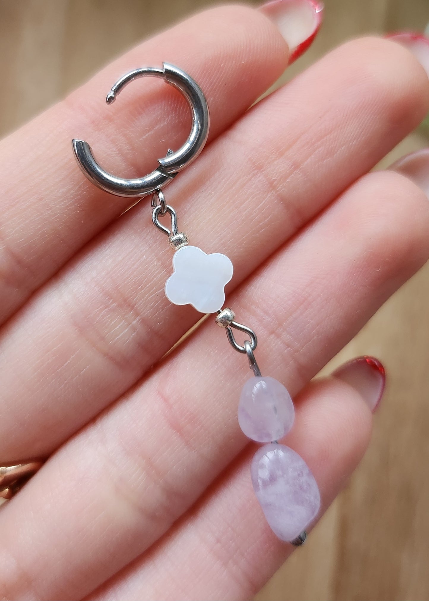 Orecchini pendenti Madreperla e Ametista