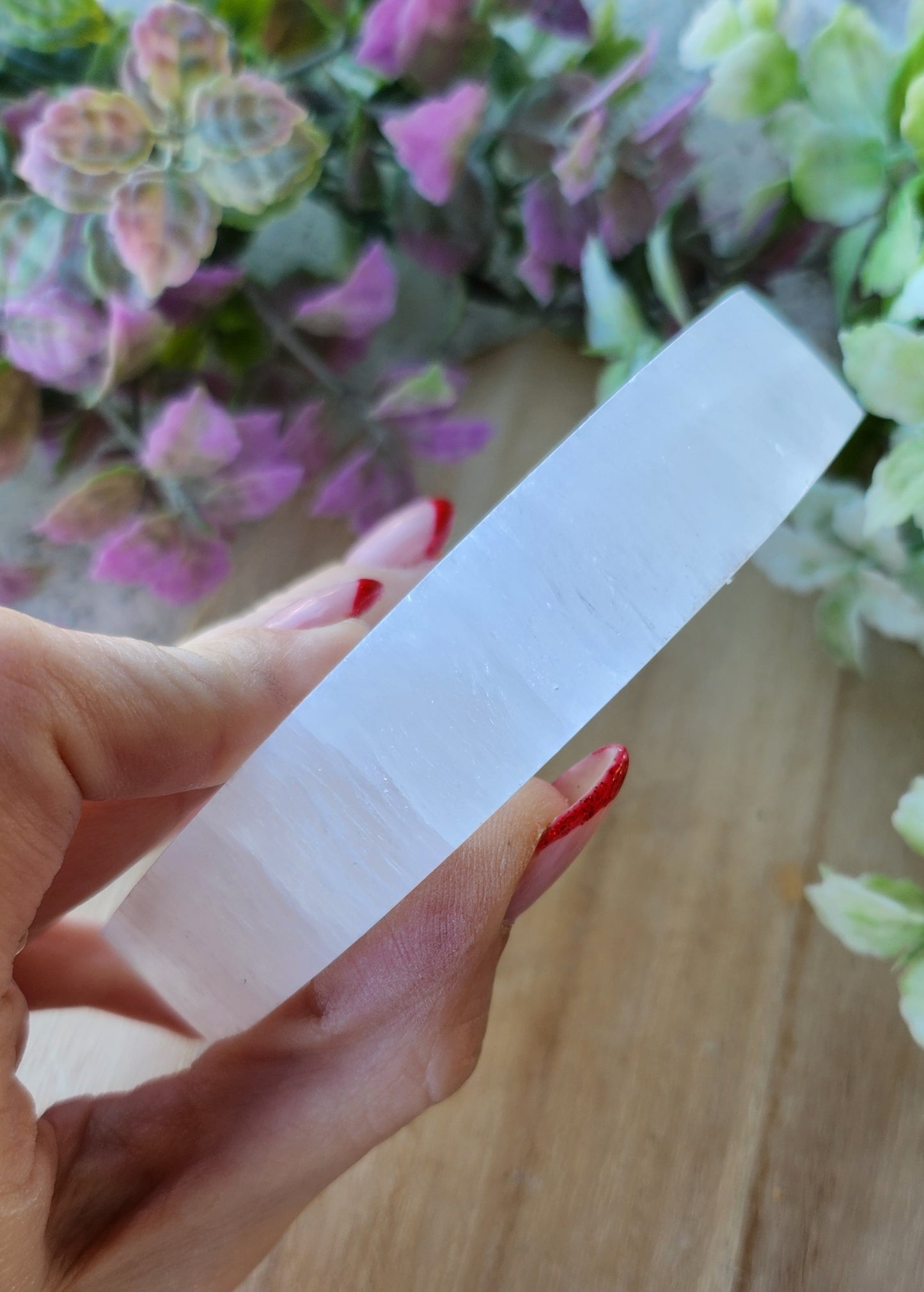 Piatto in Selenite con cubo di Metatron
