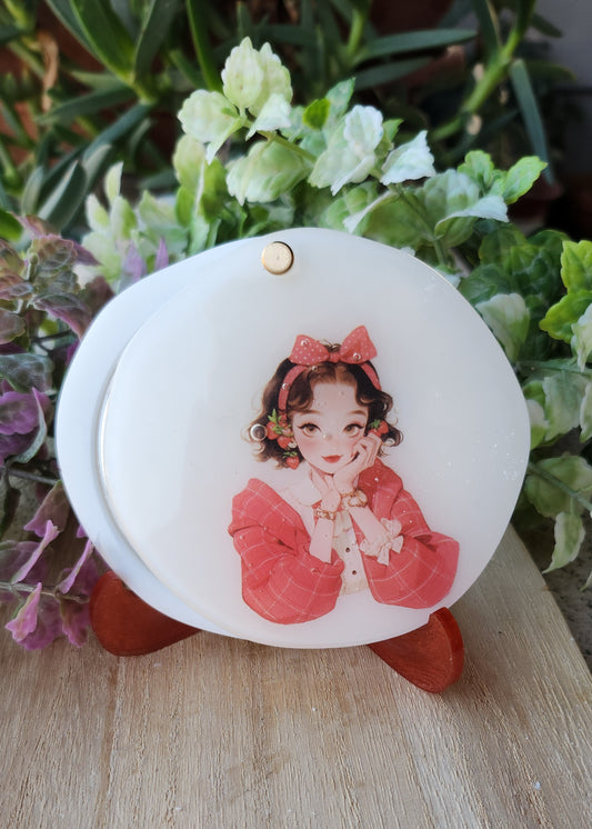 Specchietto da borsetta in resina epossidica