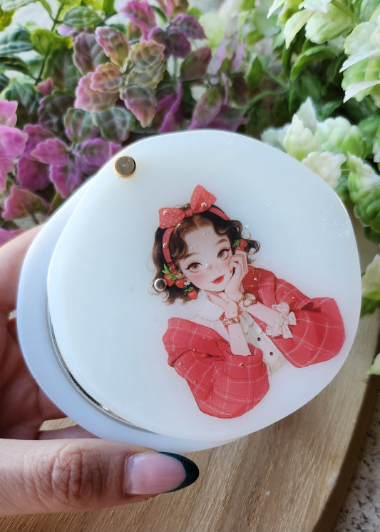 Specchietto da borsetta in resina epossidica