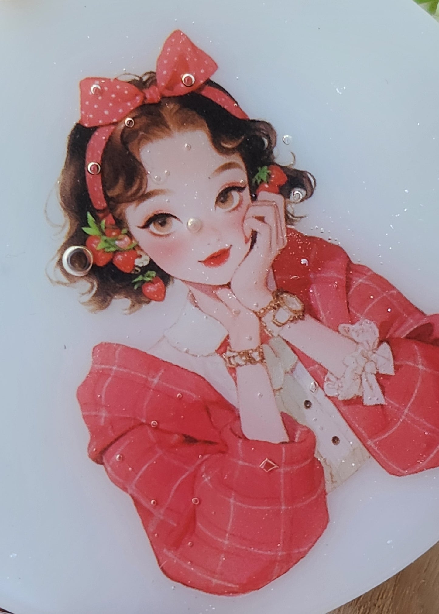 Specchietto da borsetta in resina epossidica