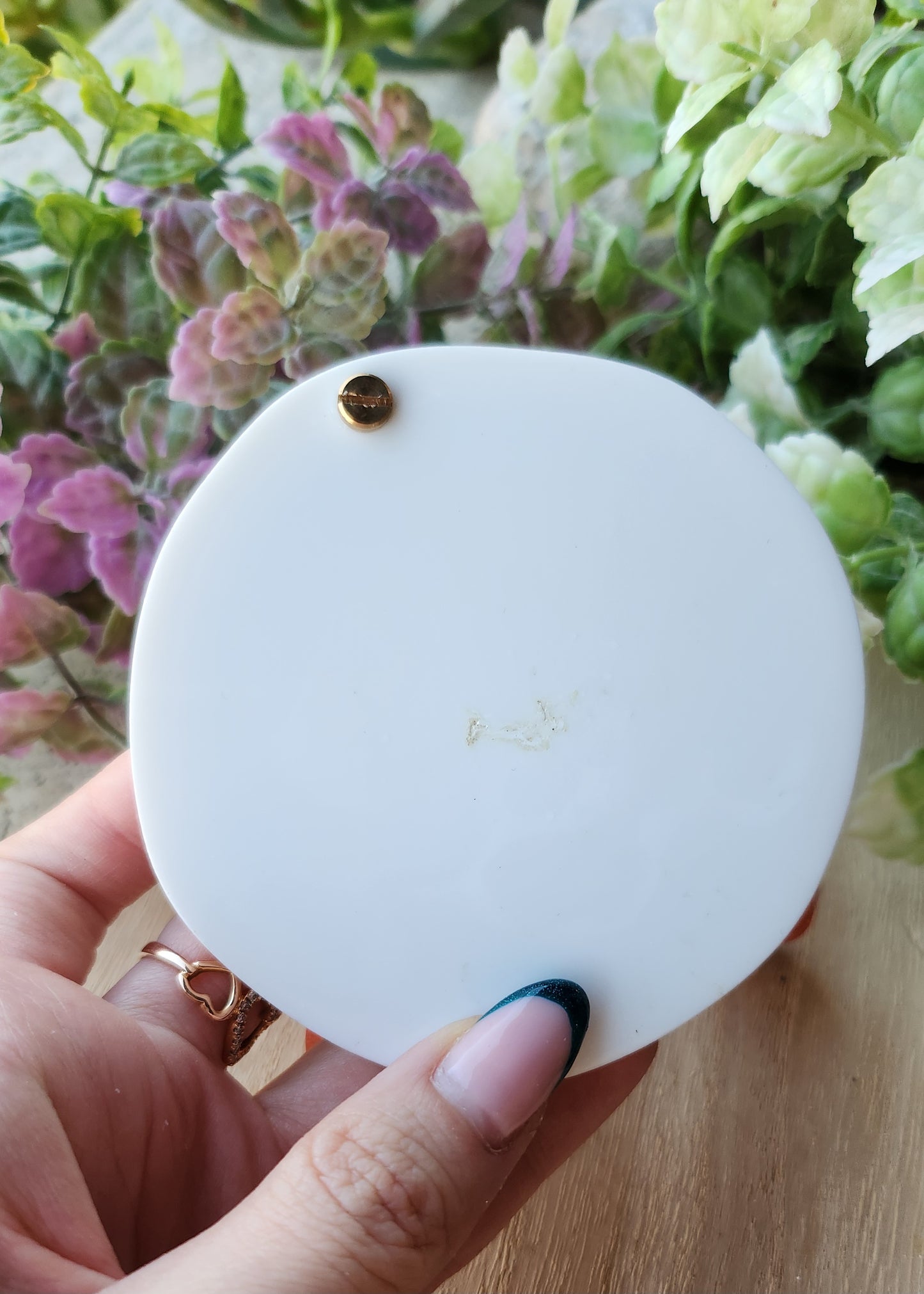 Specchietto da borsetta in resina epossidica