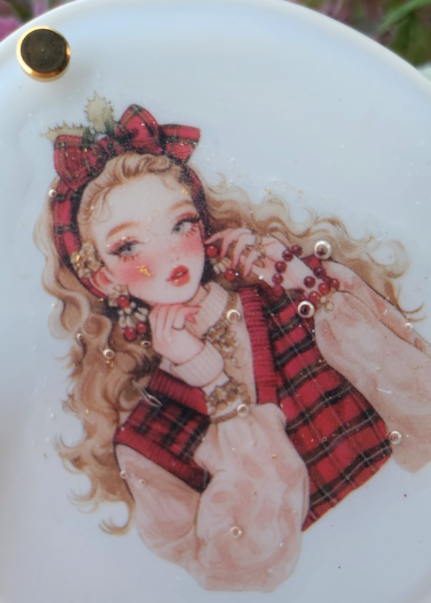 Specchietto da borsetta in resina epossidica