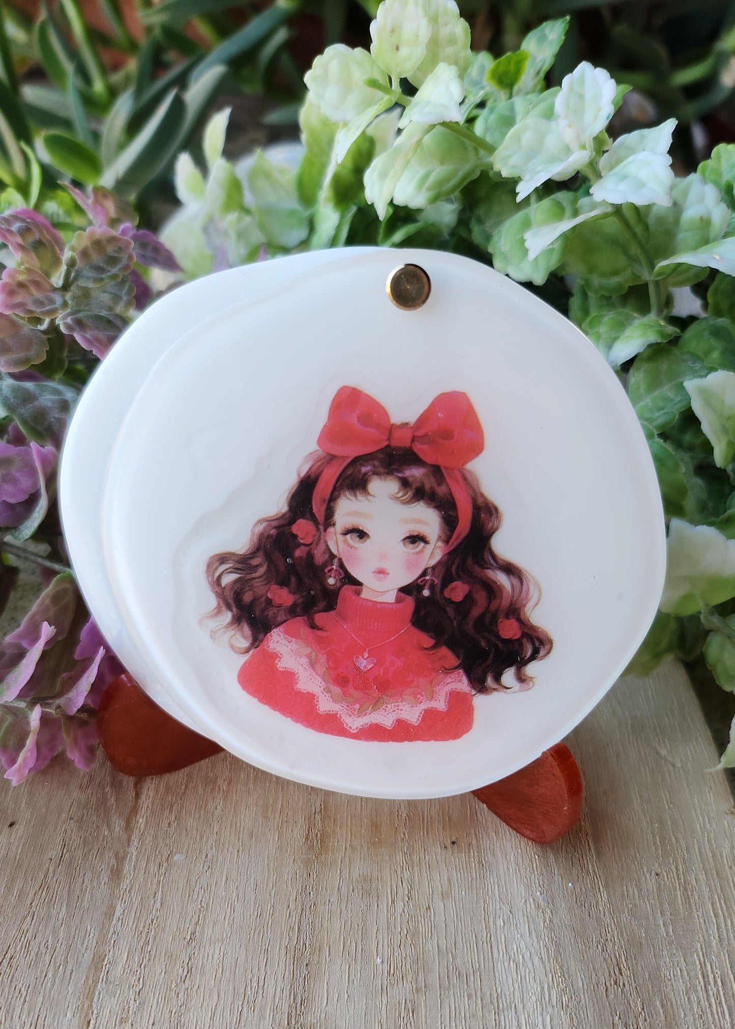 Specchietto da borsetta in resina epossidica