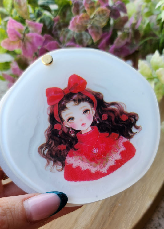 Specchietto da borsetta in resina epossidica