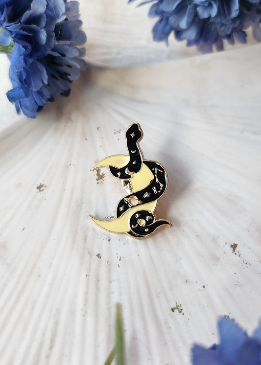 Spilla serpente luna